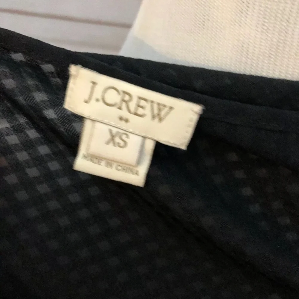J Crew Black Textured Grid Top | XS‎